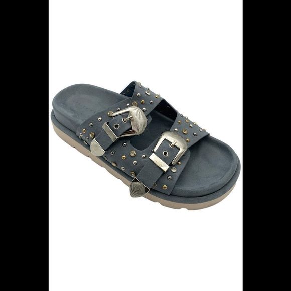 Azalea Wang Women's Oswald Slide Sandals Blue - Medium - Picture 1 of 3